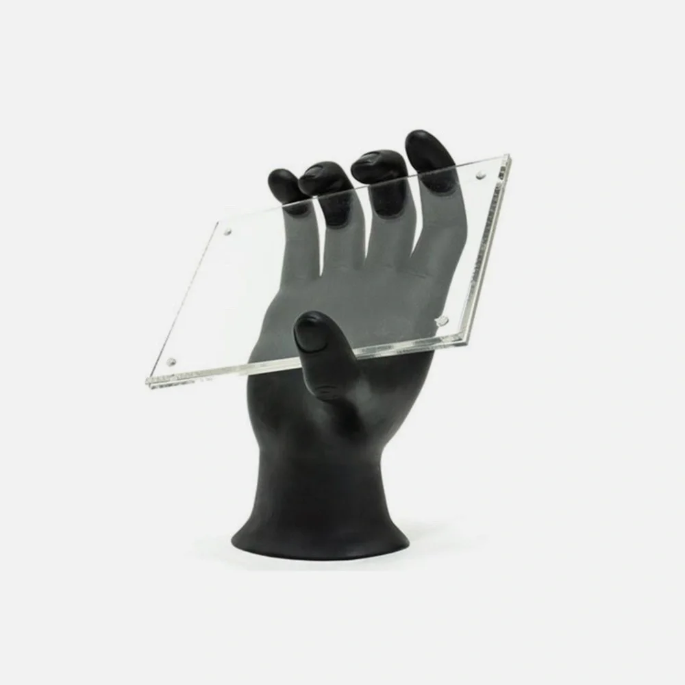 NEW Made By Humans Hand Photo Holder 4x6 Photo Frame Black - Picture 1 of 1